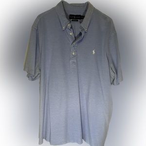 Light Blue Knit Oxford Polo by Polo Ralph Lauren